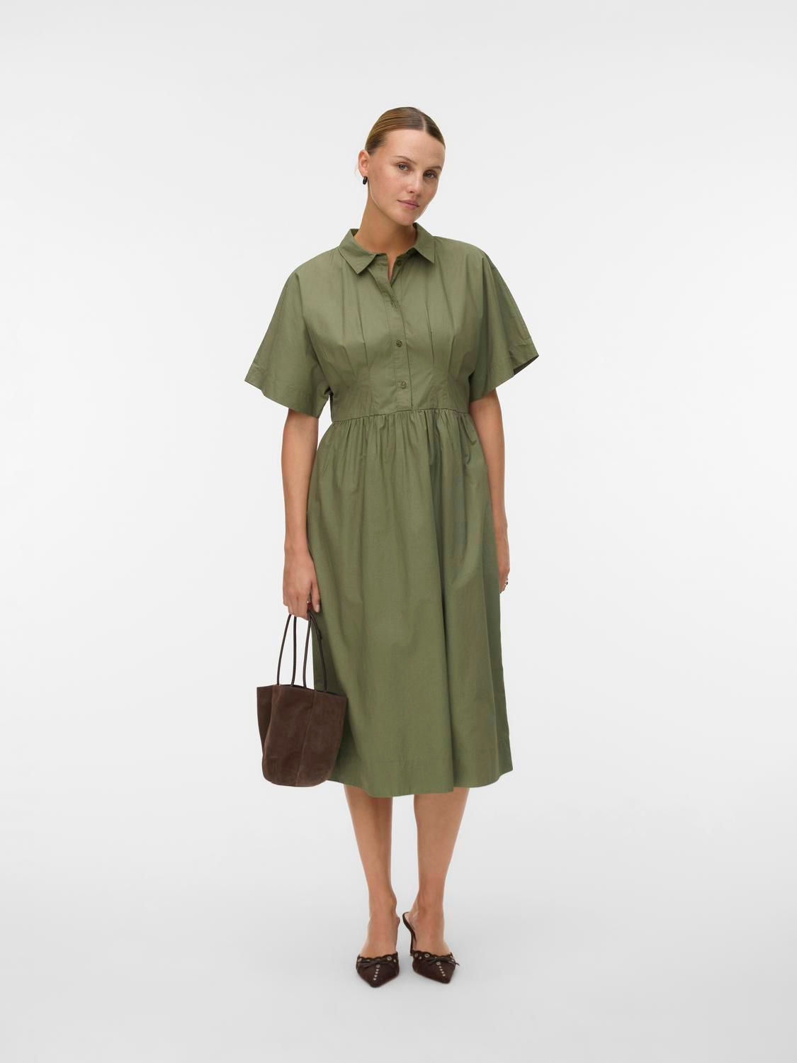 Awbarbara Ss Calf Dress Grønn