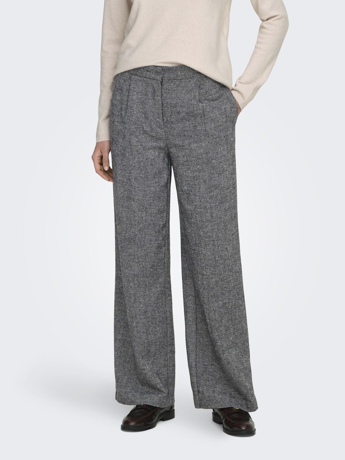 Onlbekka Life Hw Wide Wool Look Pant Tlr Grå