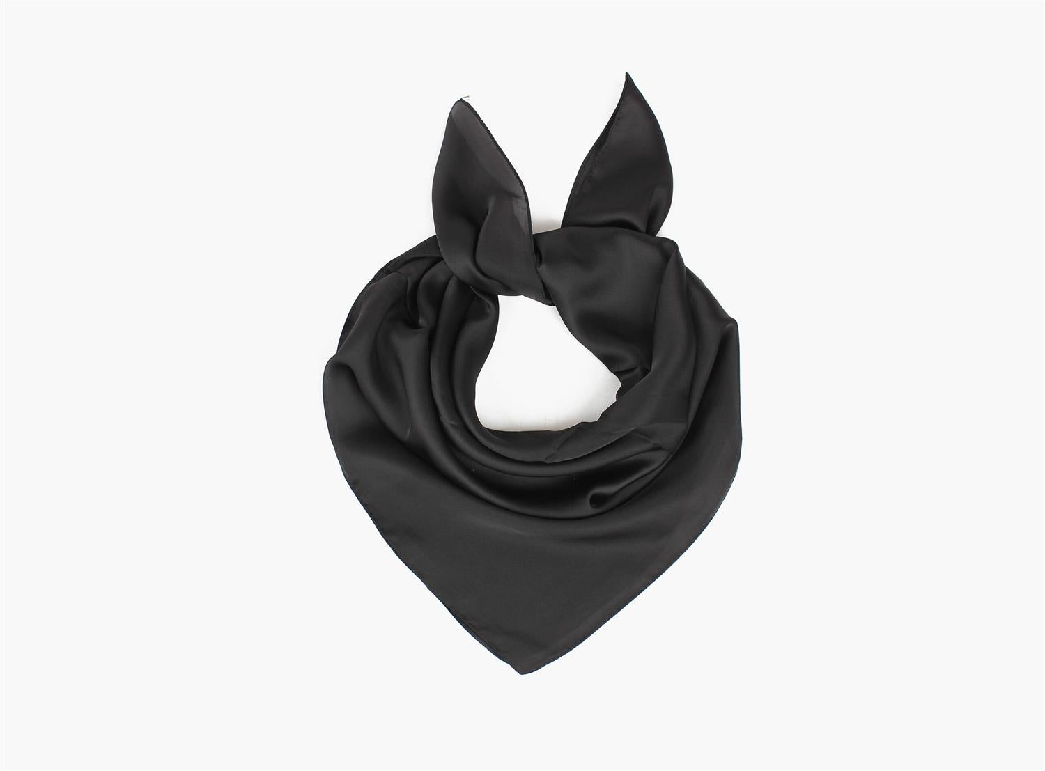 MANZINI Ensfarget Skjerf 70 x 70 cm Svart