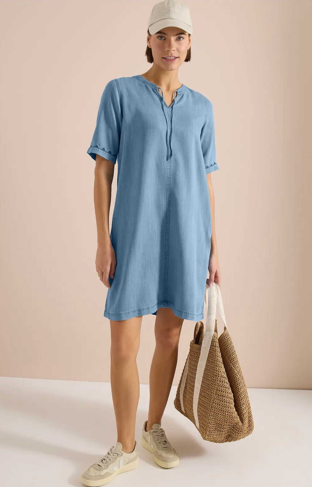 Denim look dress Blå
