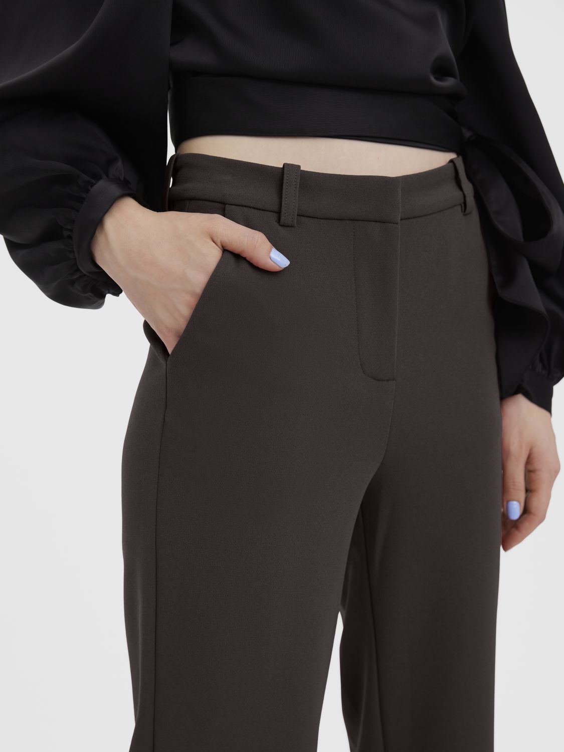 Vmzamira Mw Slim Straight Pant Noos Brun