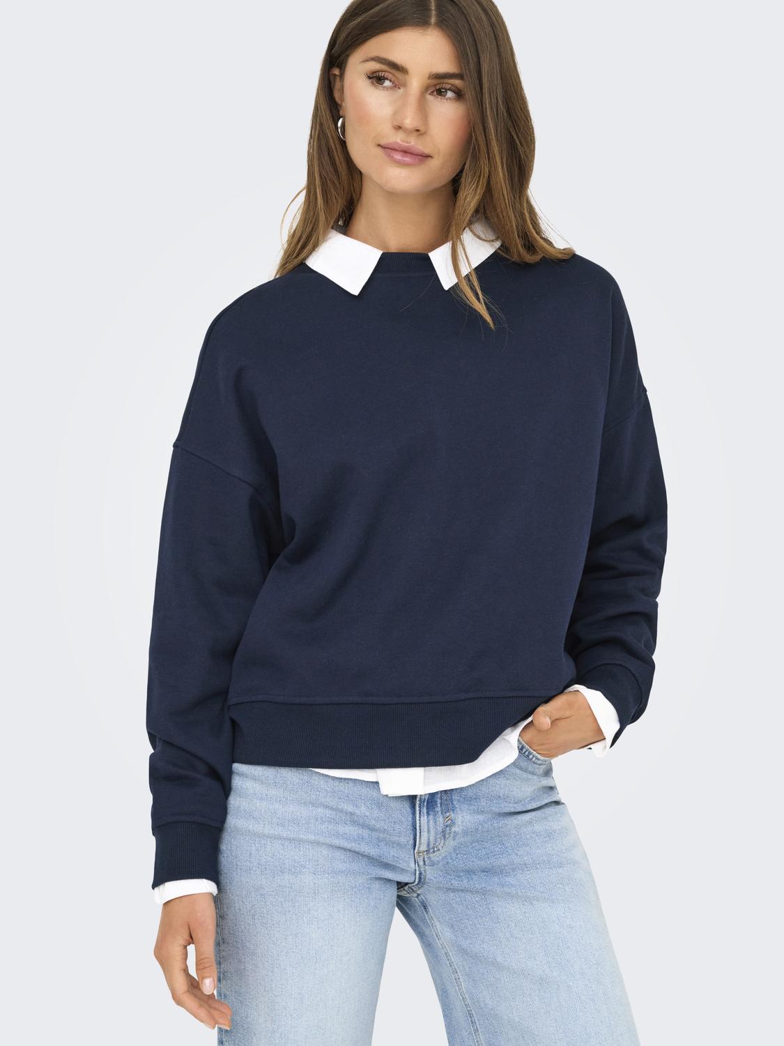 Onldaze L/s Crew Neck Swt Noos Mørkeblå