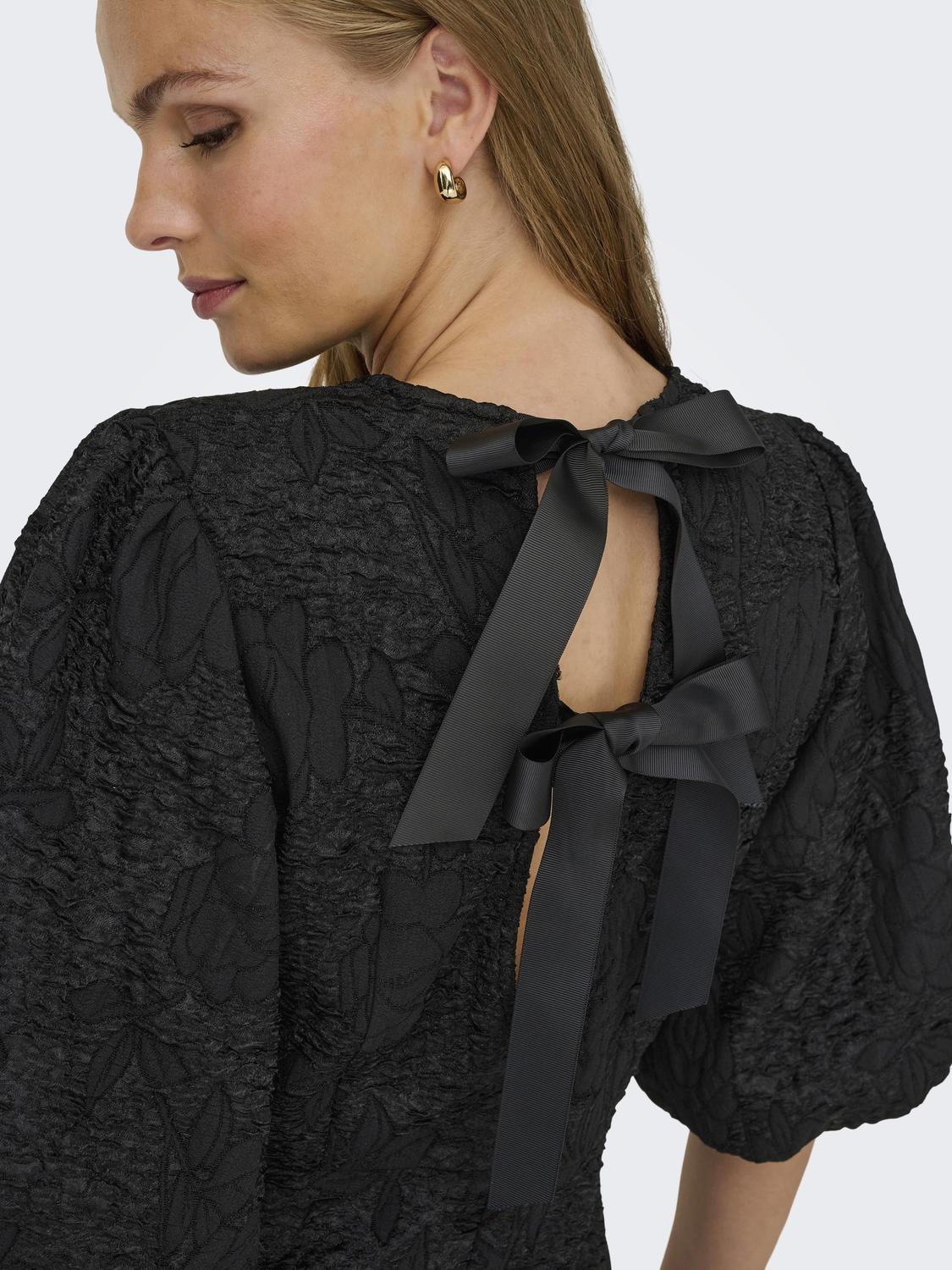 Jdydora S/s Bow Dress Wvn Svart
