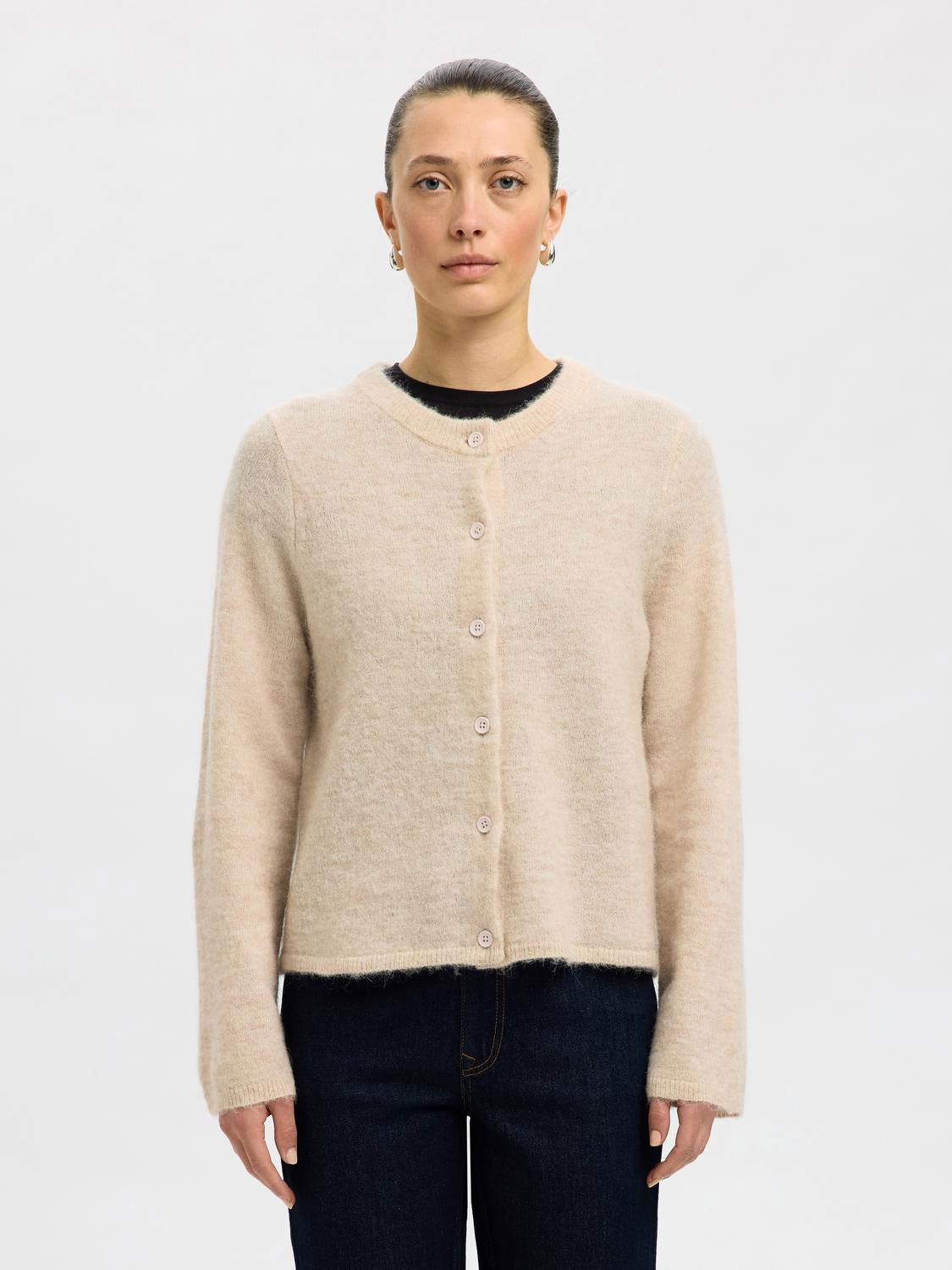 Slwlulu New Ls Knit Cardigan Noos Beige