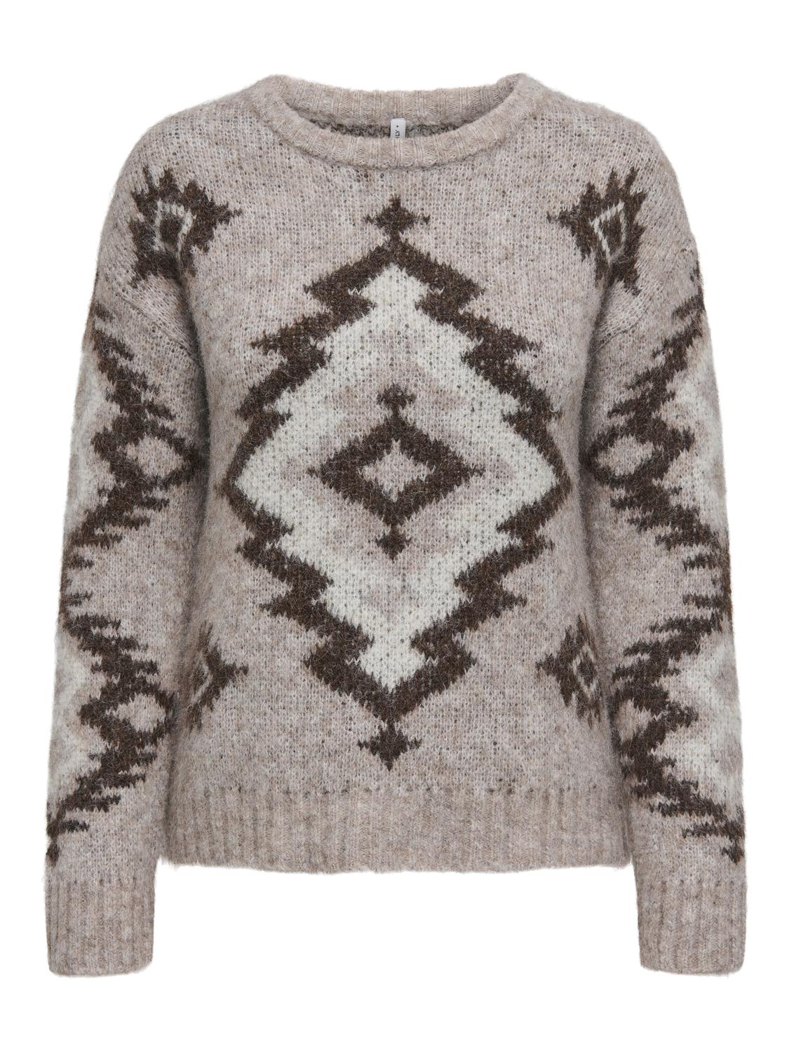 Onlazu Ls Jq O-Neck Cc Knt Lysebrun