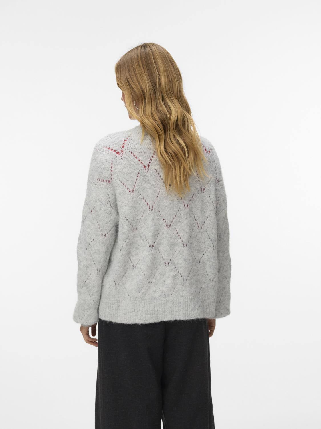 Vmshell Ls O-Neck Onebutton Cardigan Boo Grå