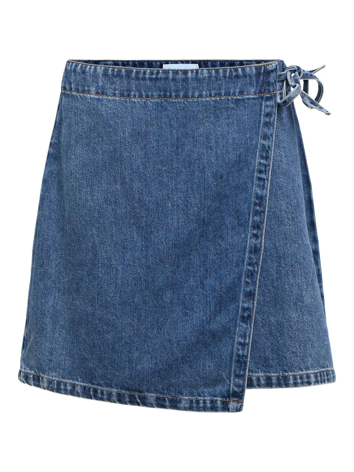 Objrosie Mw Denim Short Wrap Skirt Noos Blå