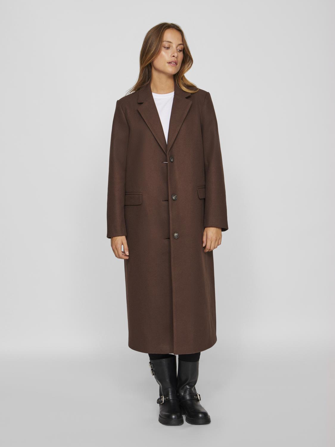 Visolo L/s Coat - Noos Mørkebrun