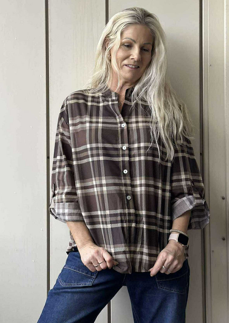 SVEA BLUSE Brun