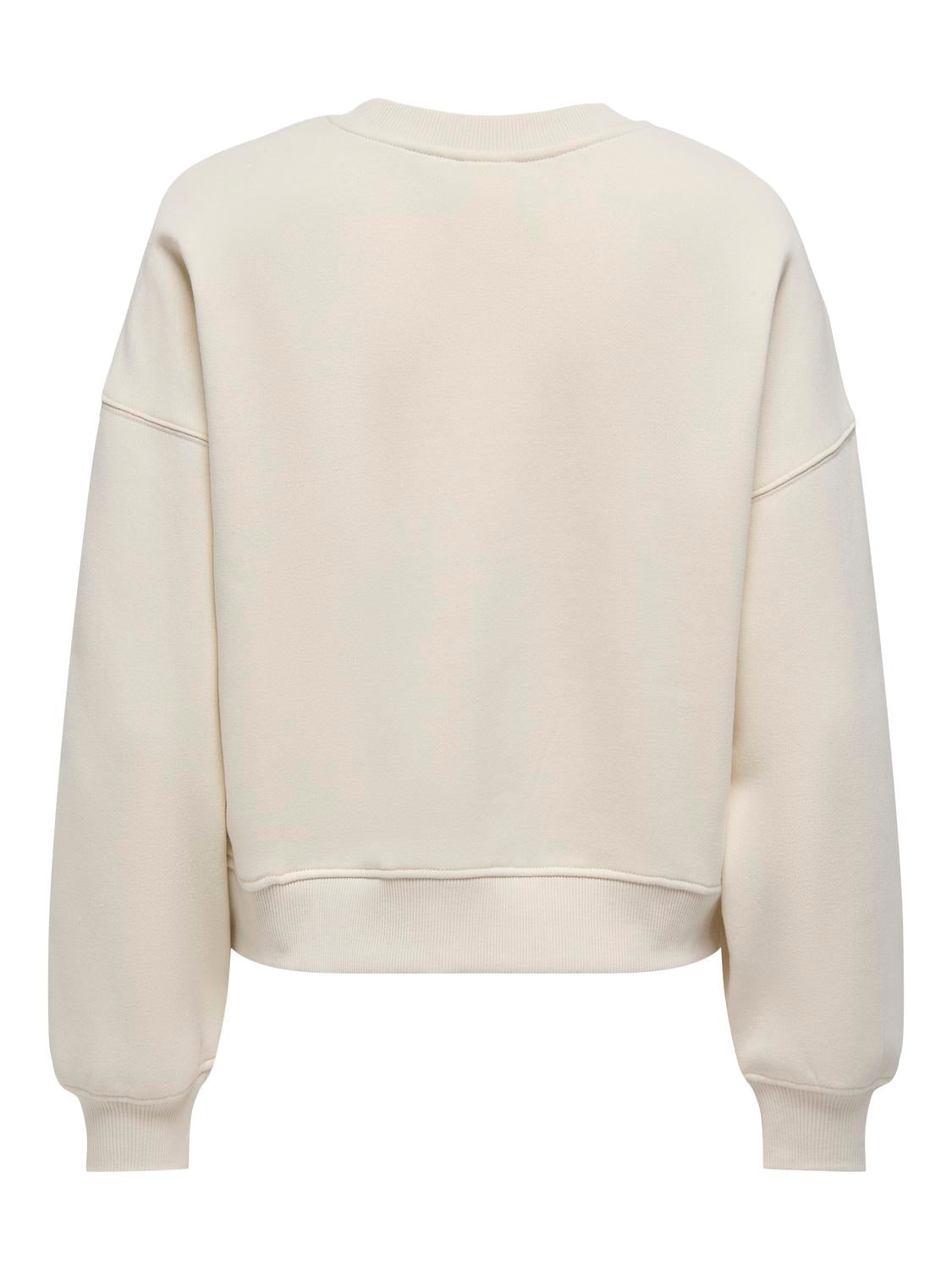 Onlbest L/s Print Crew Neck Swt Lysegrå
