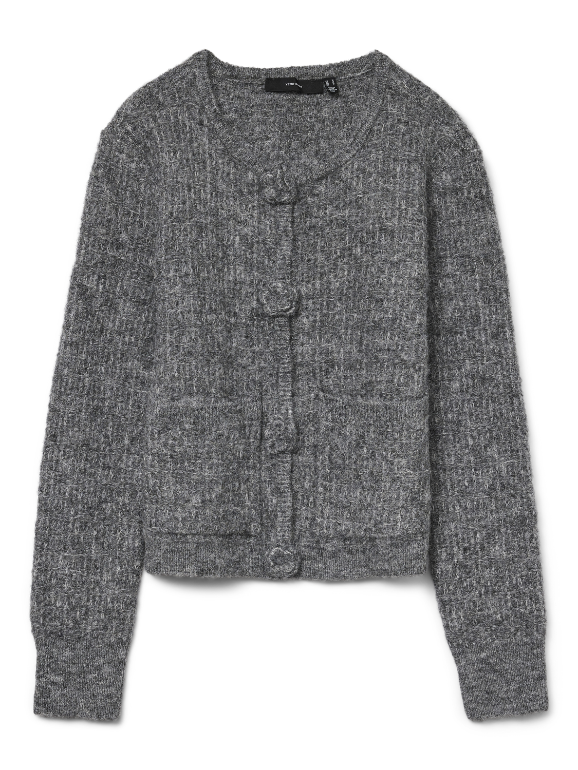 VMBLOSSOM LS O-NECK CARDIGAN BOO Mellomgrå