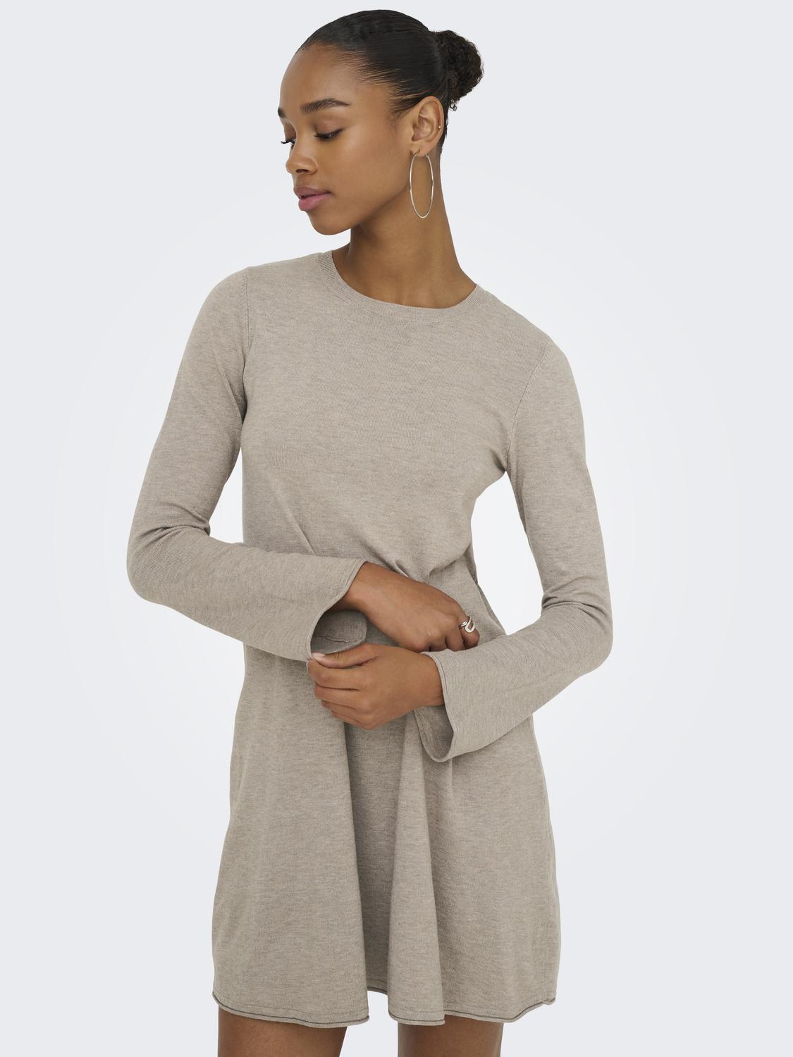 Onlamalio Life Ls Oneck Dress Knt Mellomgrå