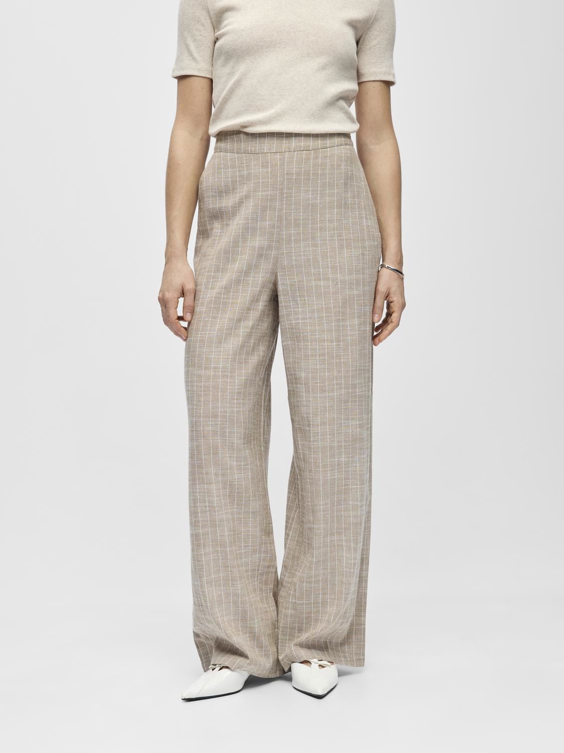 Objpaula Yui Hw Wide Pants 144 Grå