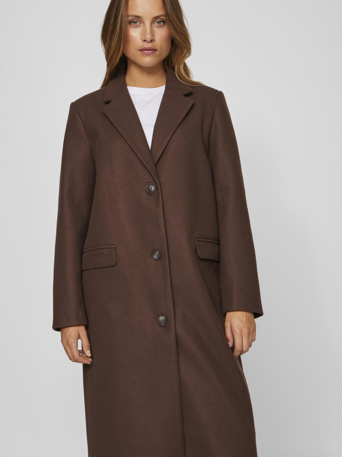 Visolo L/s Coat - Noos Mørkebrun