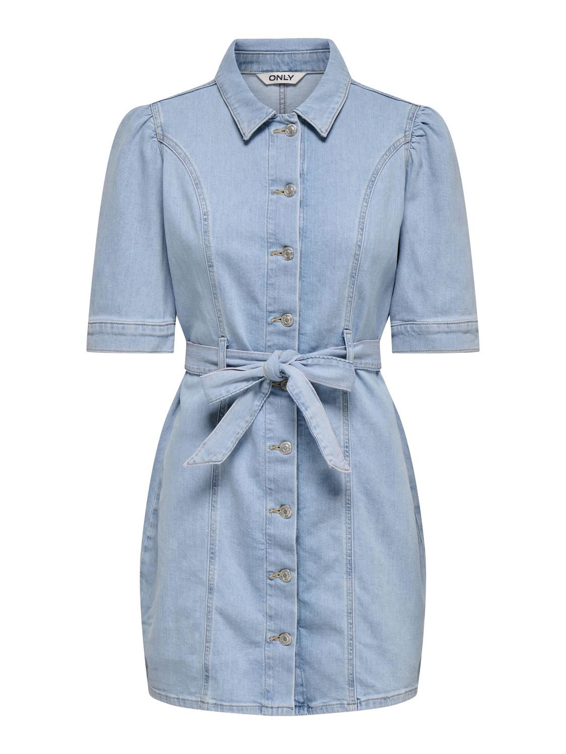 Onlvibbe Ss Belt Dnm Dress Akm Blå