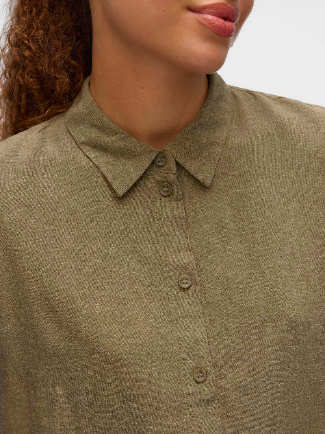 Vmlinn 2/4 Short Shirt Wvn Noos Grønn