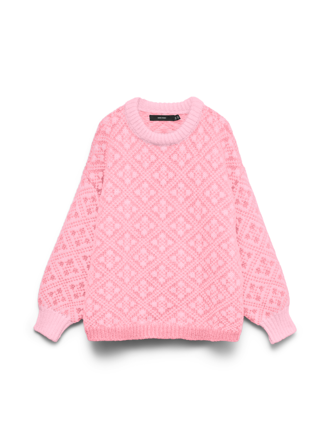 Vminga Ls O-Neck Oversized Pullover Rep Rosa