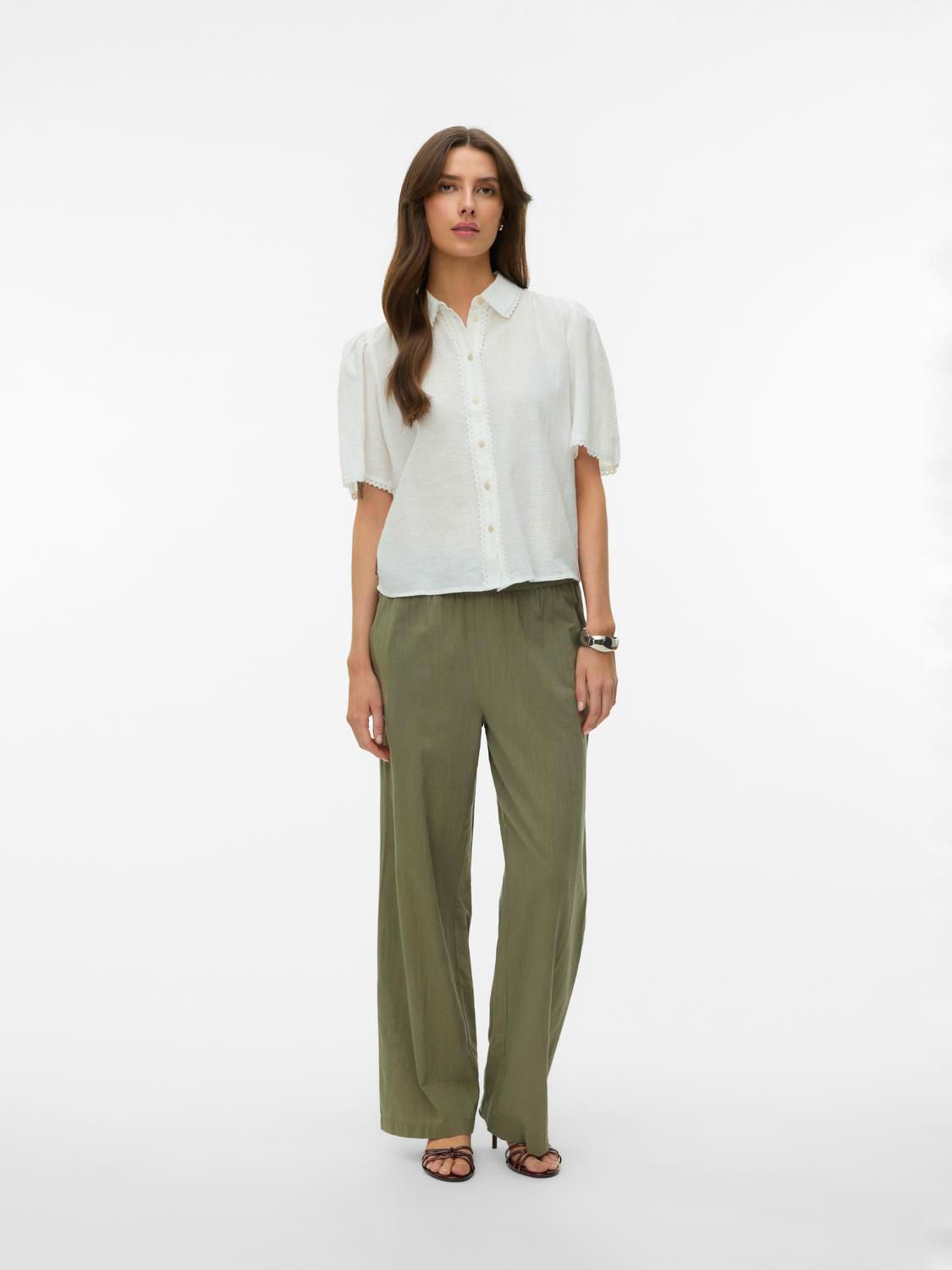 Vmsiri 2/4 Shirt Wvn Hvit