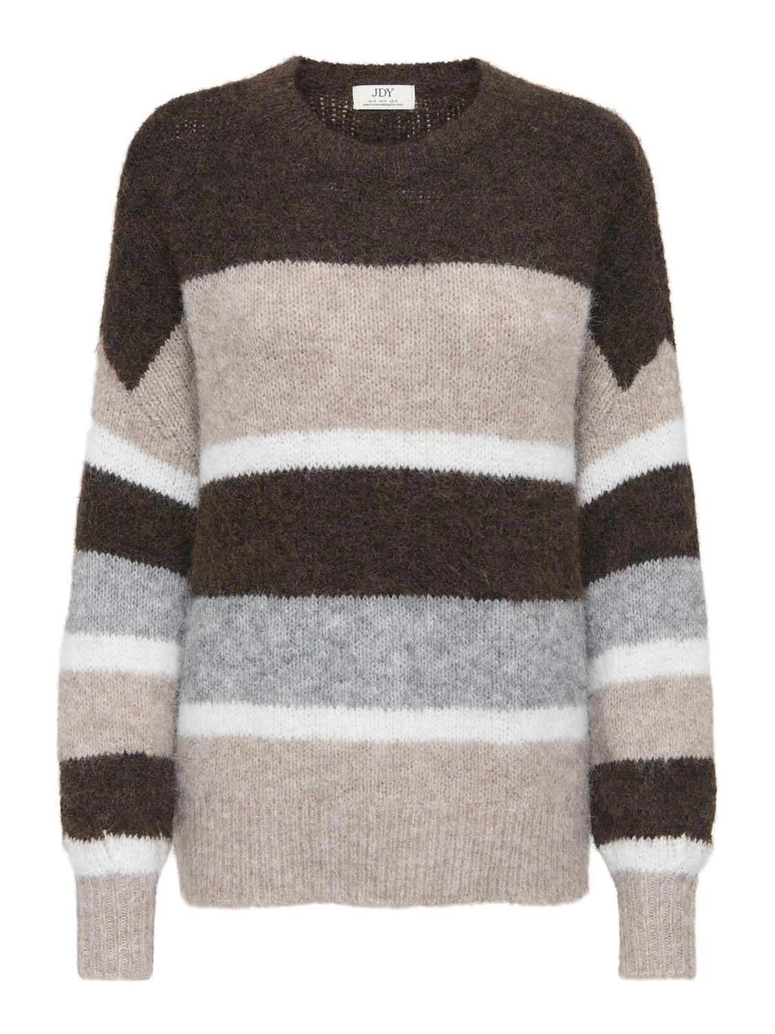 Jdyzoey Life L/s On Colorblock Pull Knt Brun