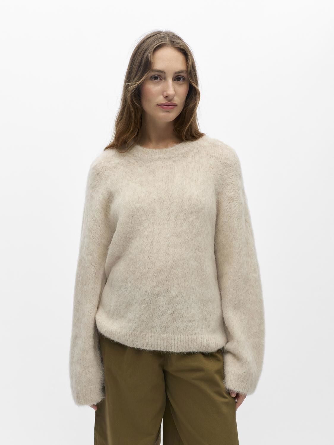 Objharry L/s Lo Knit Pullover Noos Grå
