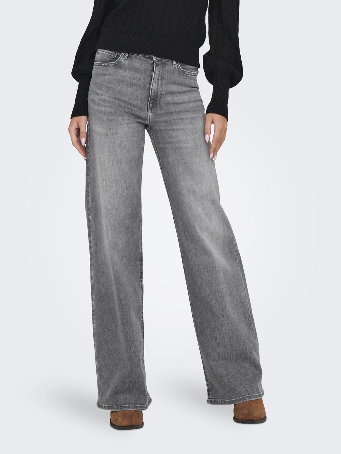ONLMADISON BLUSH HW WID DNM REA0938 NOOS Lysegrå