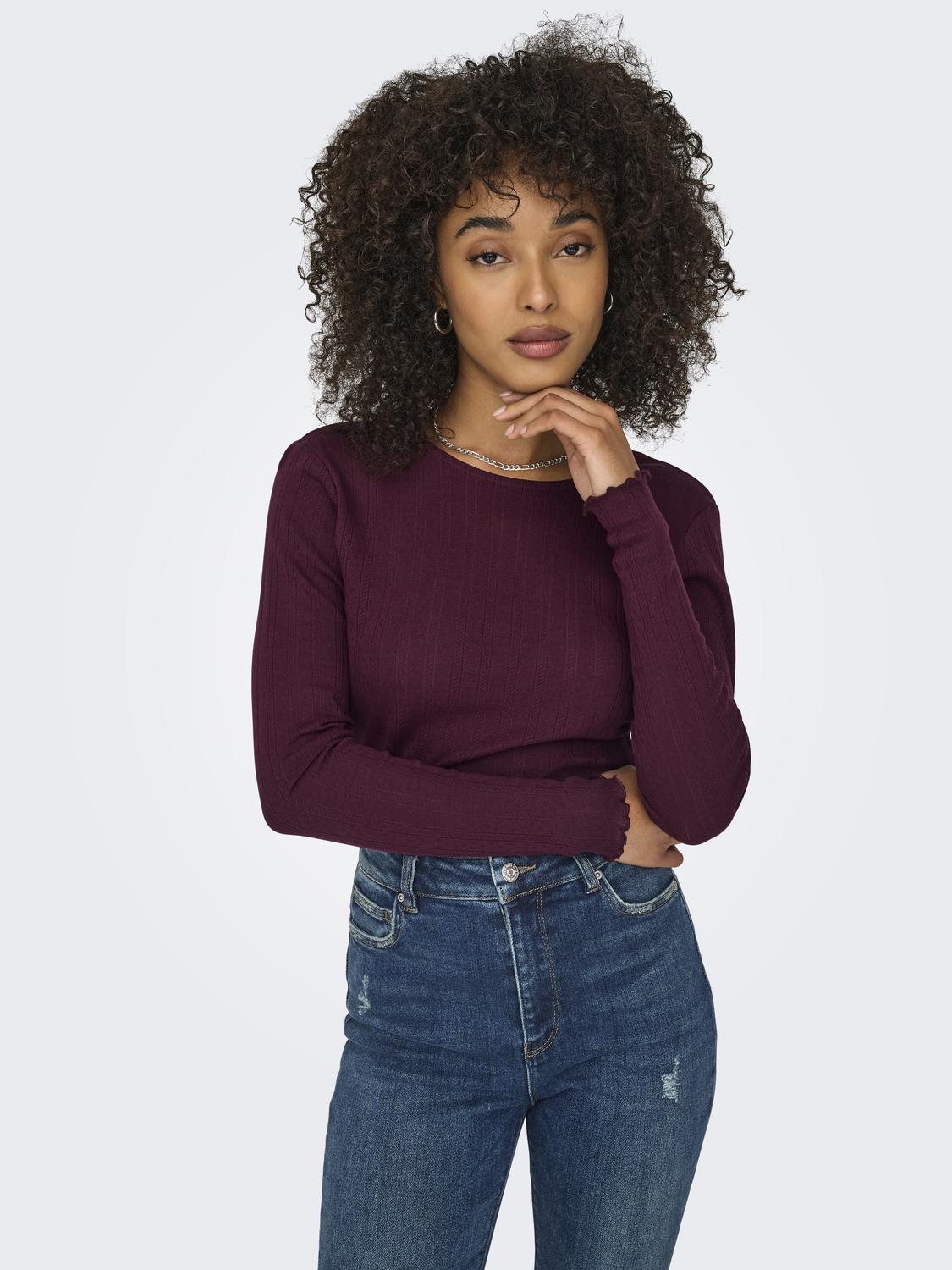 Onlcarlotta L/s Top Noos Jrs Mørkelilla