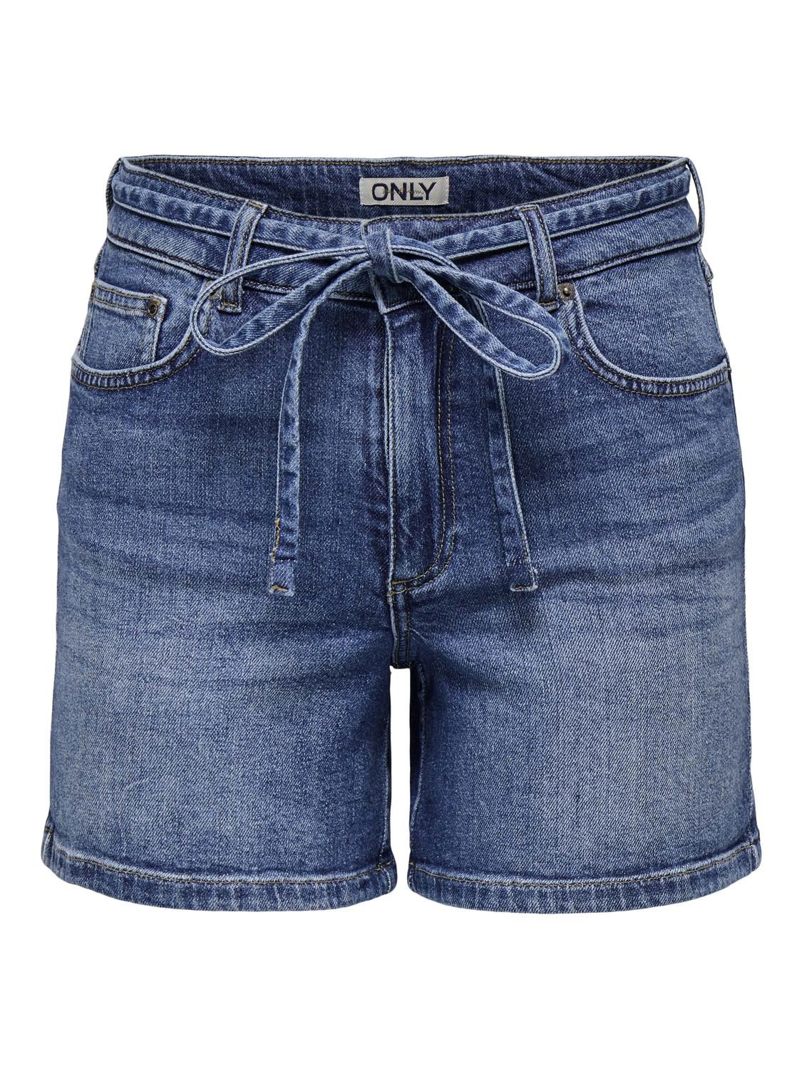Onlgianna Mw Belted Shorts Azg Dnm Noos Blå