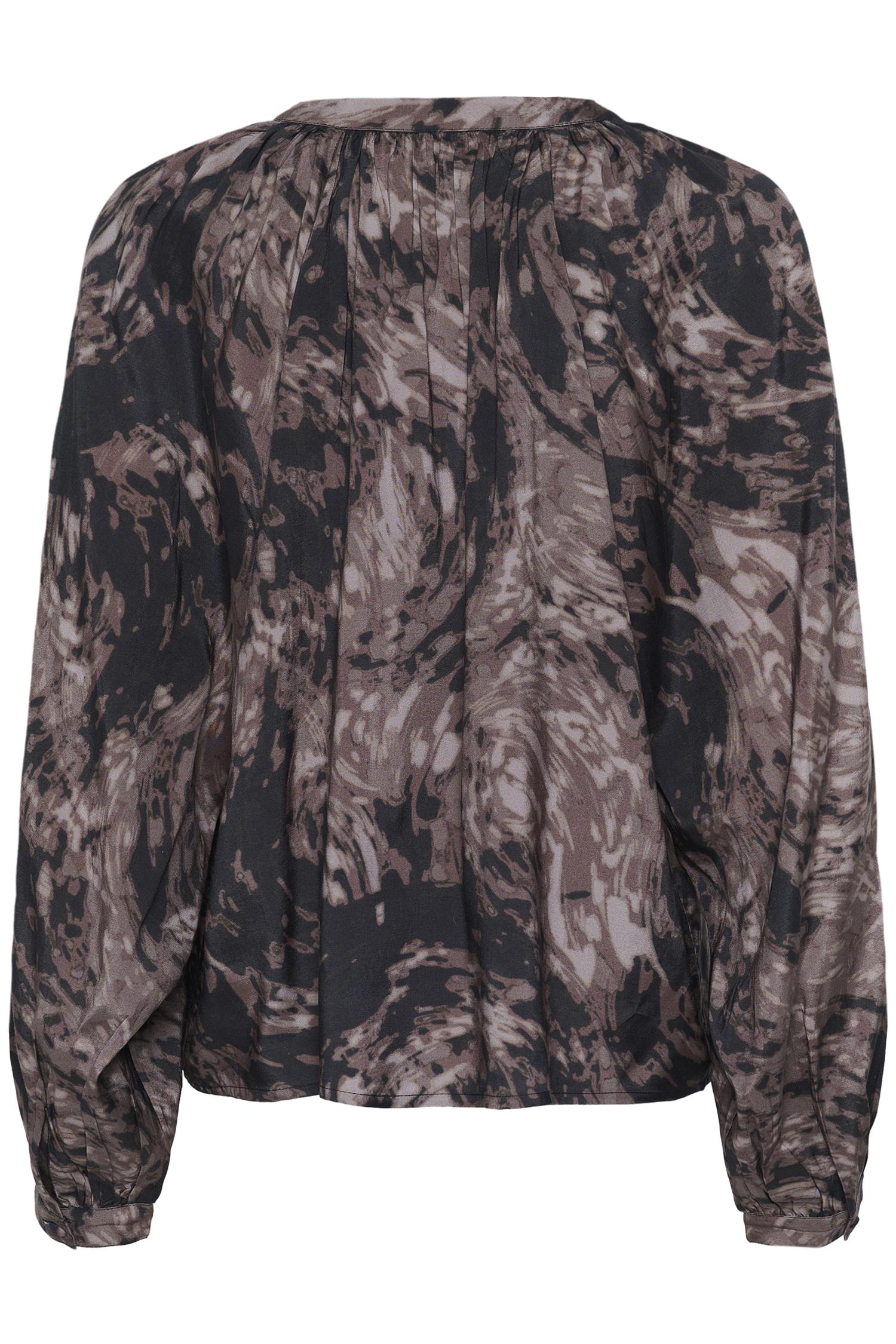 Kajamie Blouse Brown Graphic Print