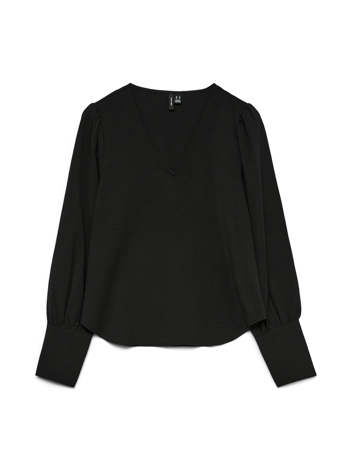 Vmesme Ls V-Neck Top Wvn Ga Svart