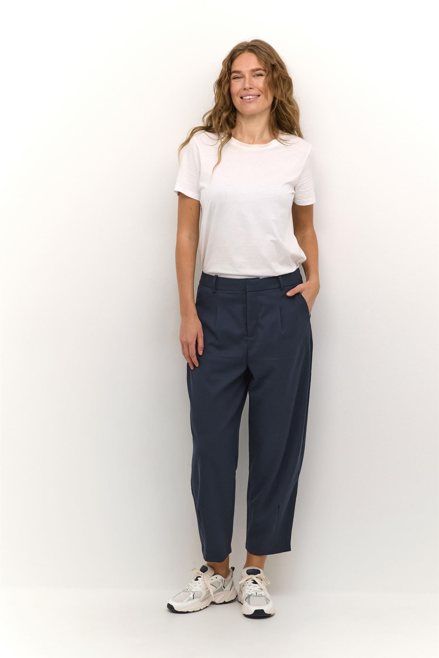 Kamerle Pants Cropped Blå