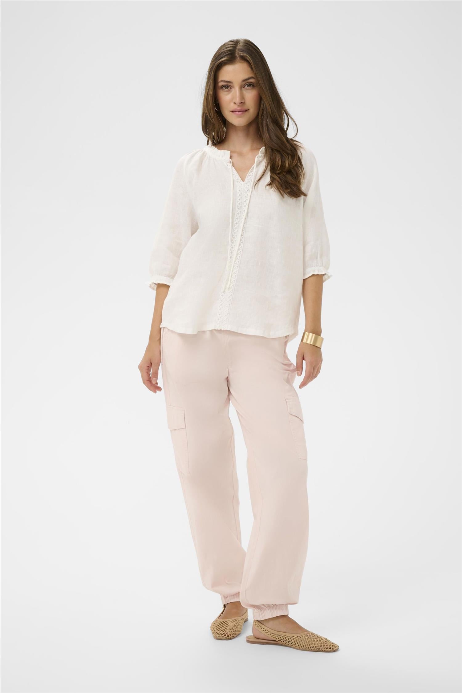 Crbellis Lace Blouse Hvit