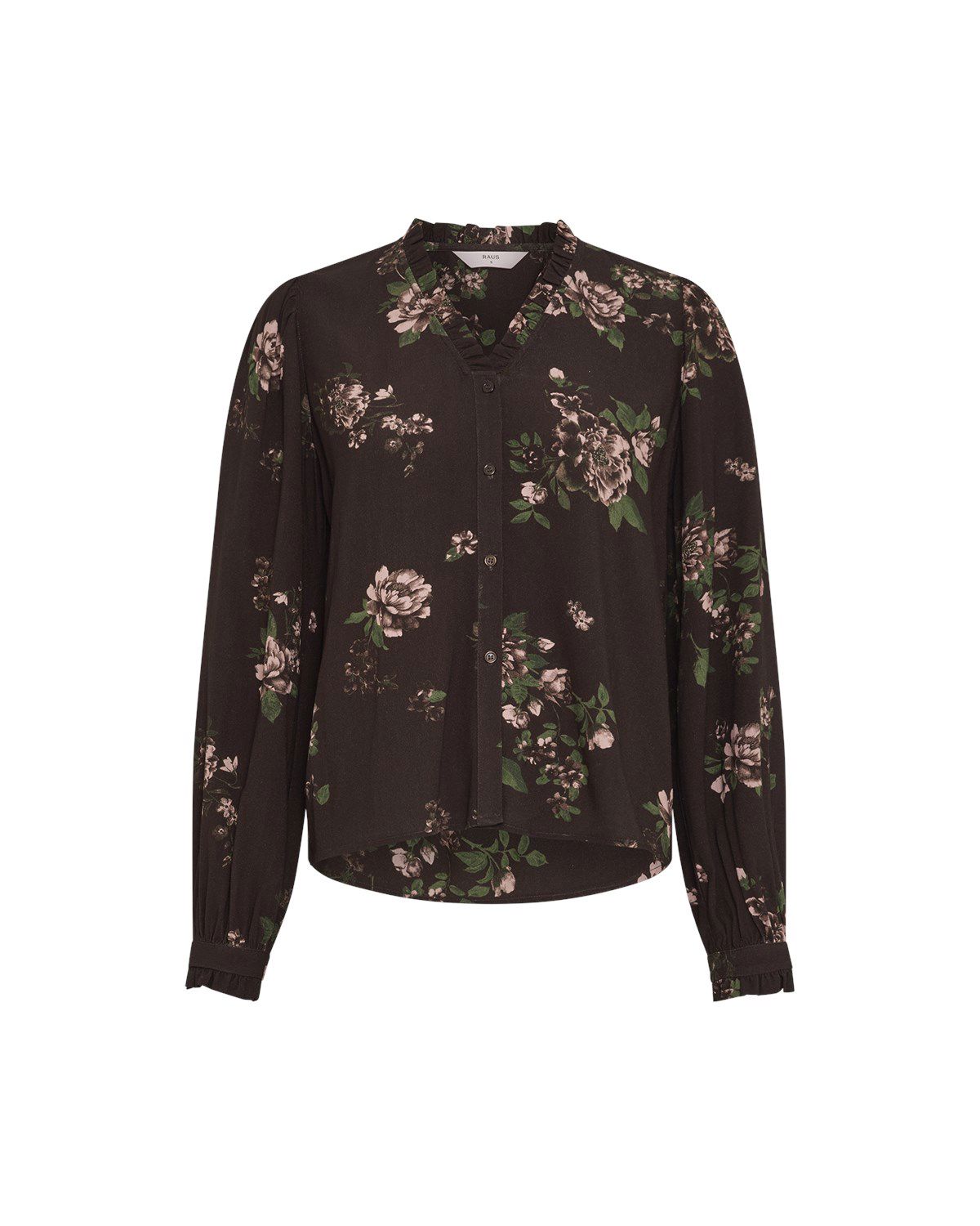 Rausirene V Shirt Aop Brun