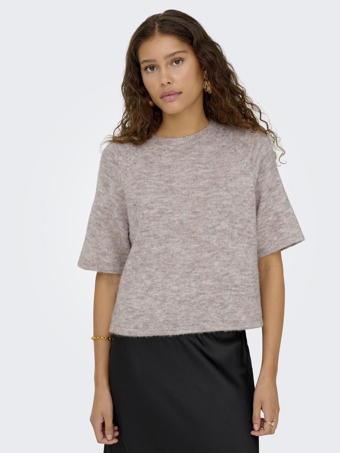 Onlazu 2/4 Raglan O-Neck Knt Beige