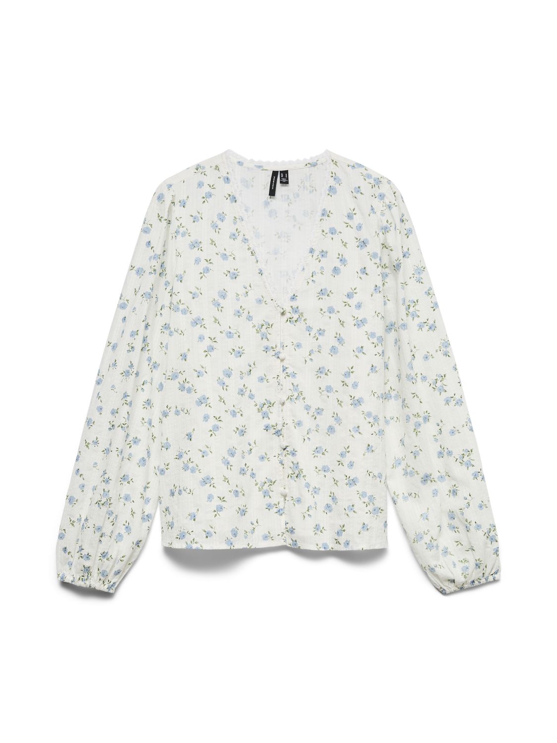 Vmaya Sofia Ls V-Neck Top Wvn Hvit