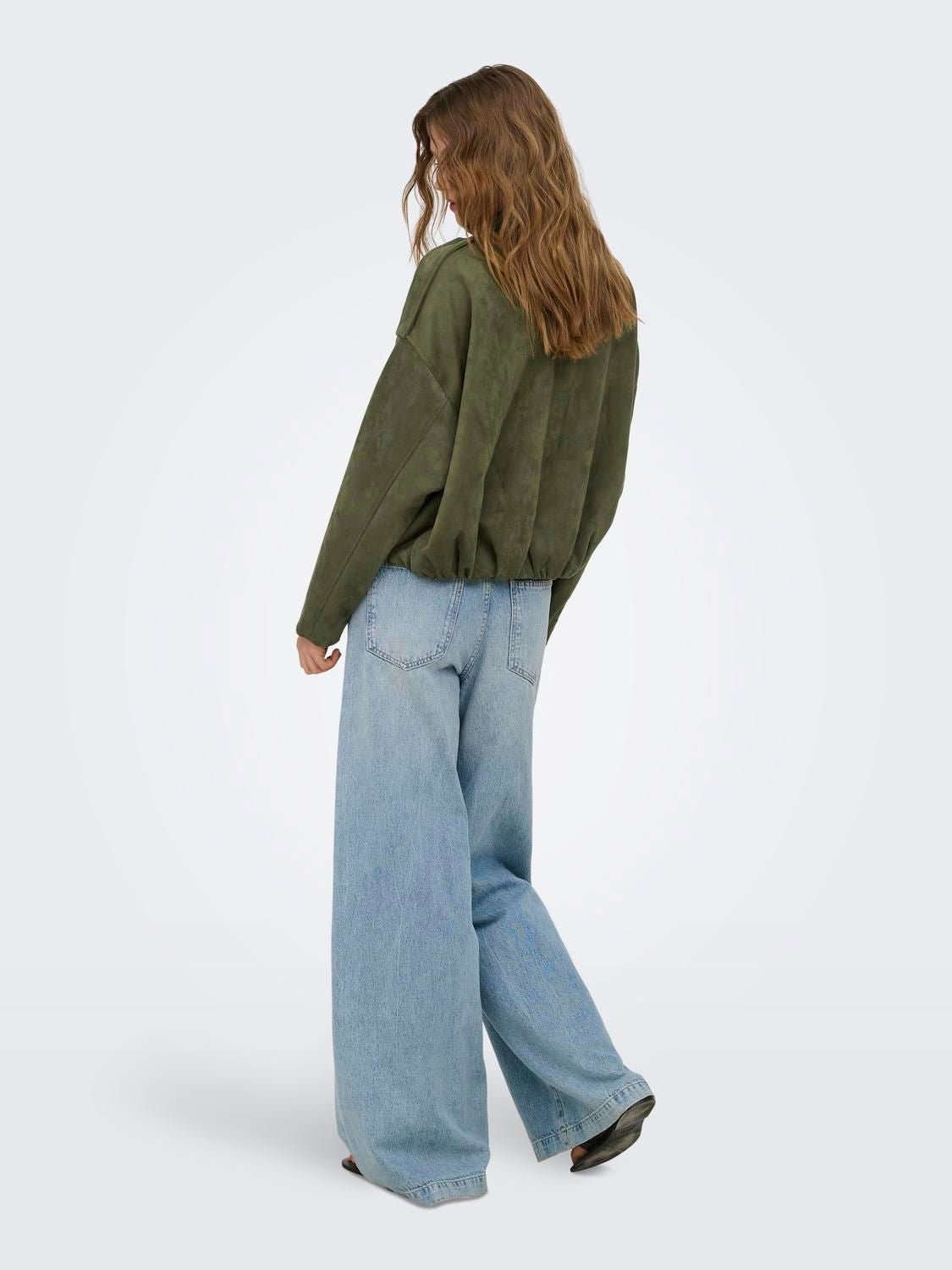 Onlmoon-Stina Faux Suede Bomber Pnt Noos Grønn