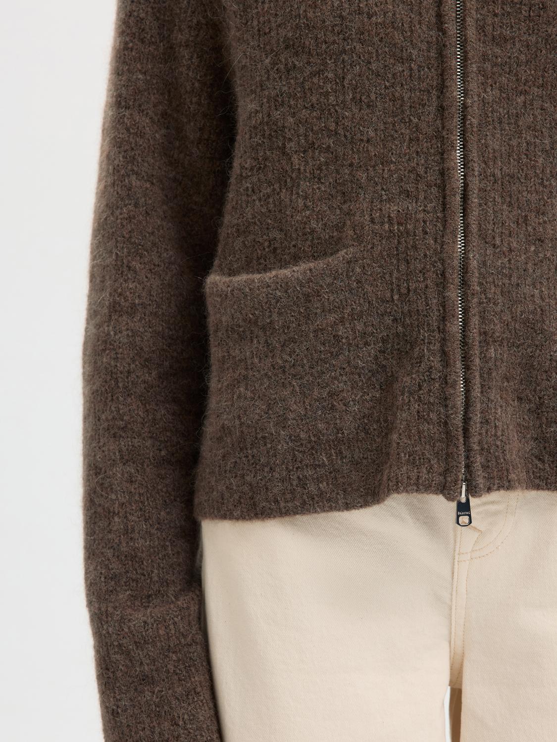 Slfsia Ras Ls Knit Short Cardigan Brun