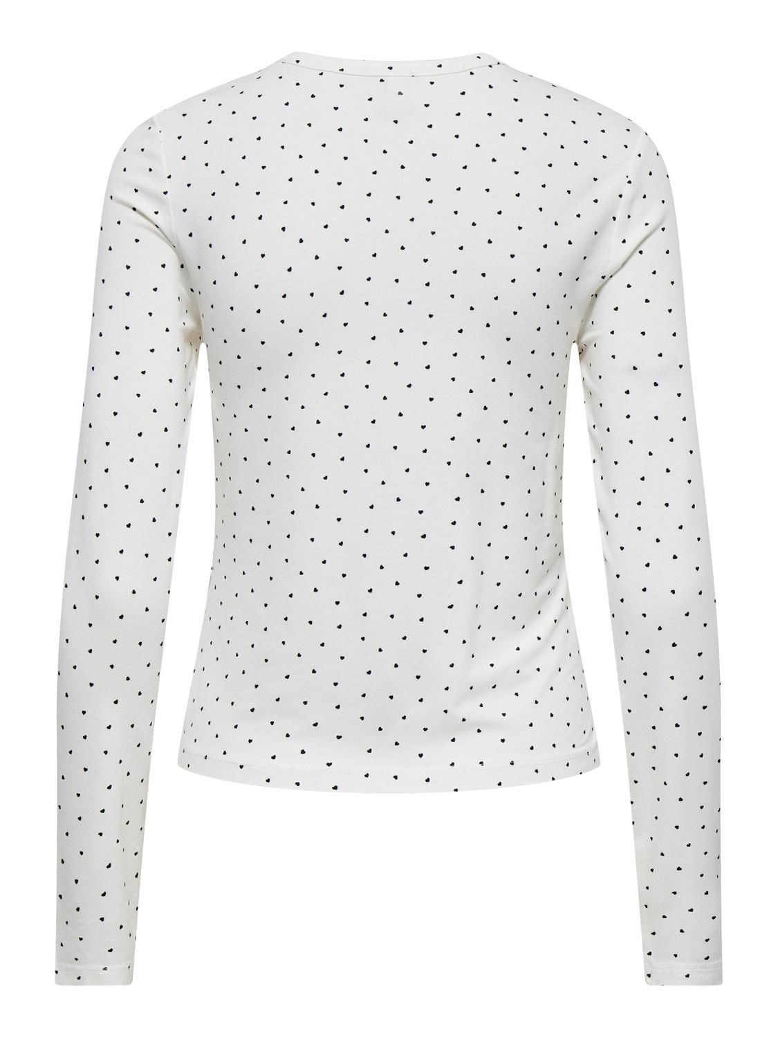 Onlnina L/s Aop Top Jrs Hvit