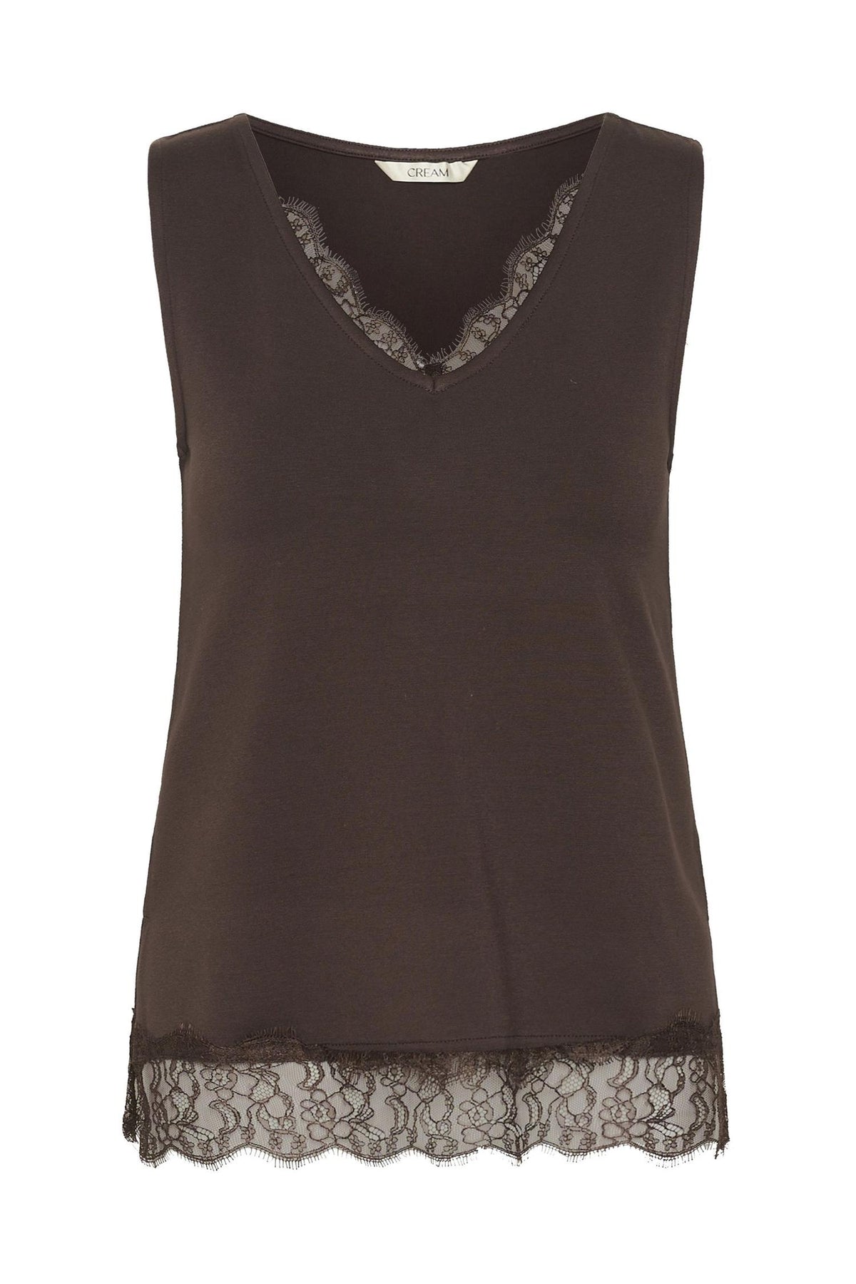 Cralvaia Jersey Lace Top Brun