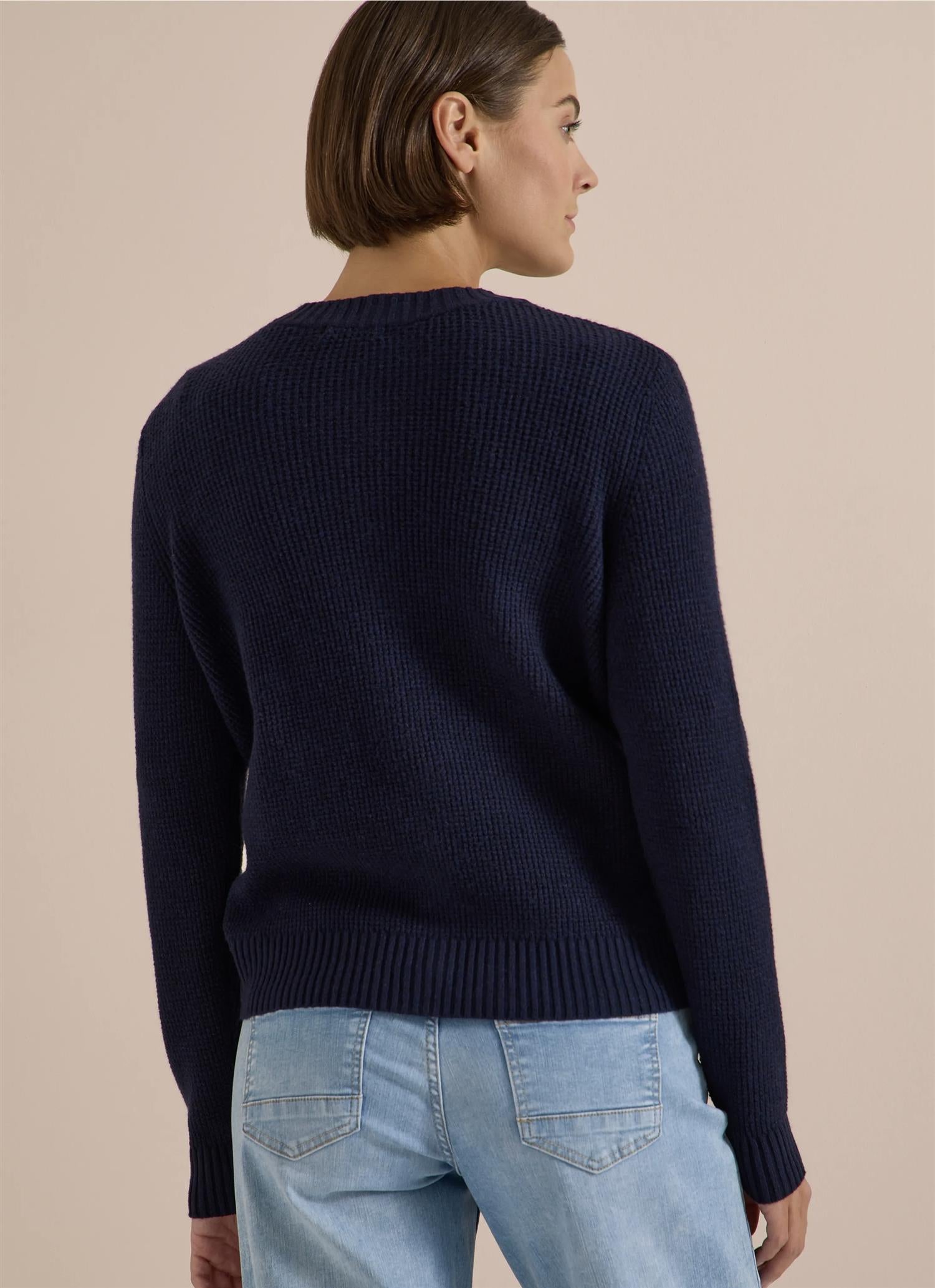 Cash zipper cardigan Marine