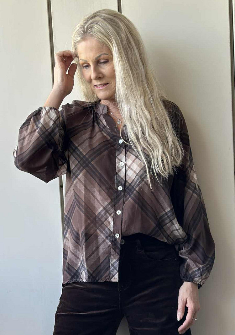 VILJA BLUSE Brun
