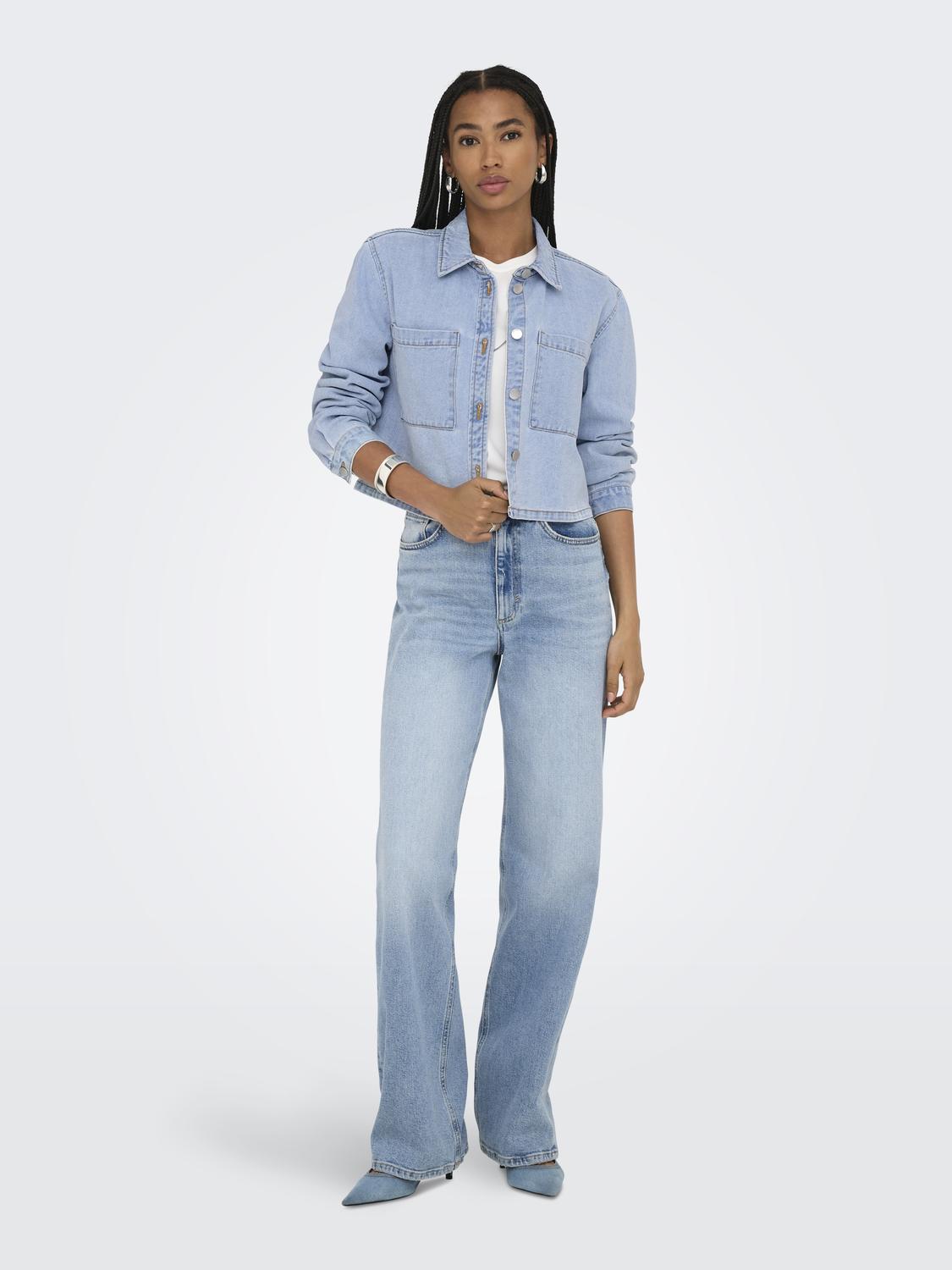 Jdymarly L/s Boxy Shacket Dnm Noos Blå