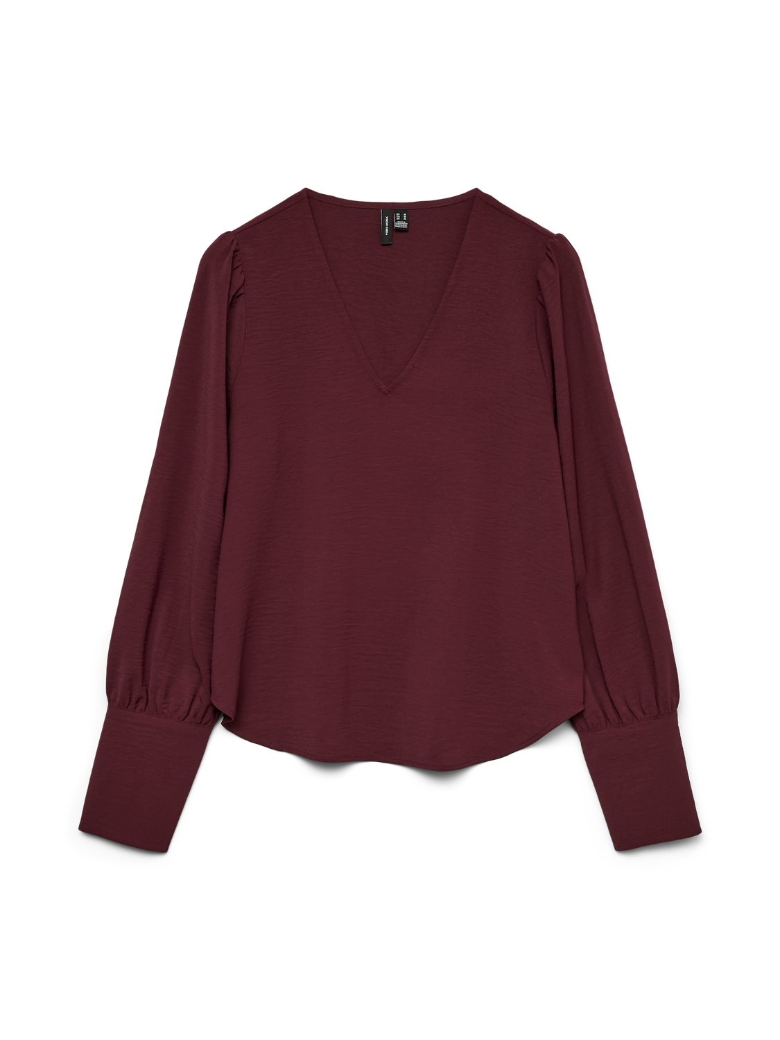Vmesme Ls V-Neck Top Wvn Ga Burgunder