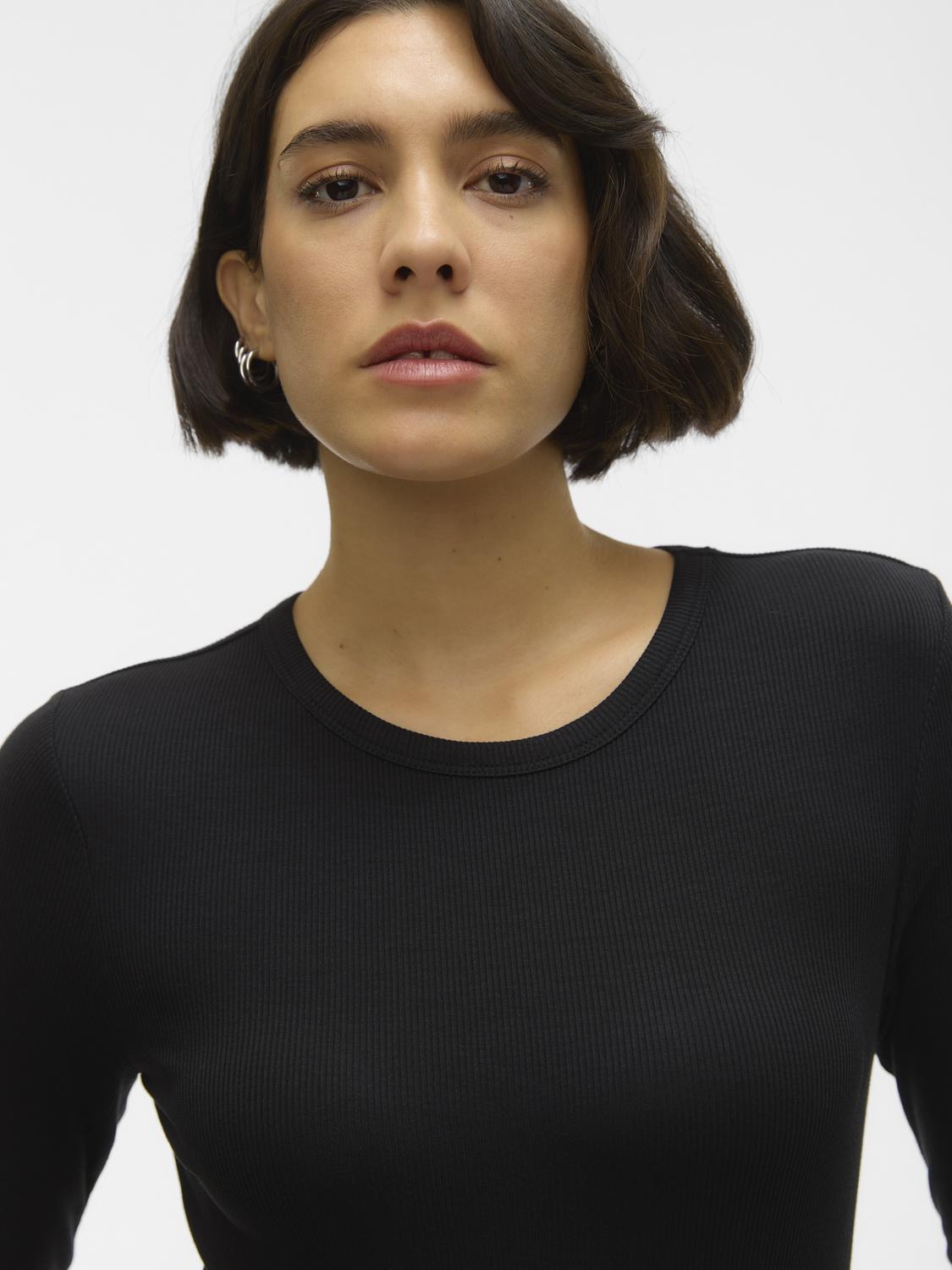 AWIRWINA LS O-NECK TOP NOOS Svart