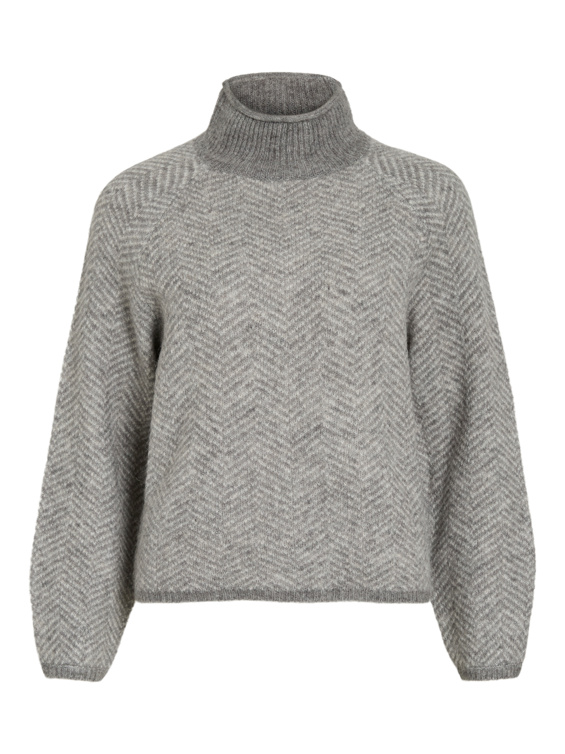 Vilory High Neck L/s Knit Top - Noos Mellomgrå