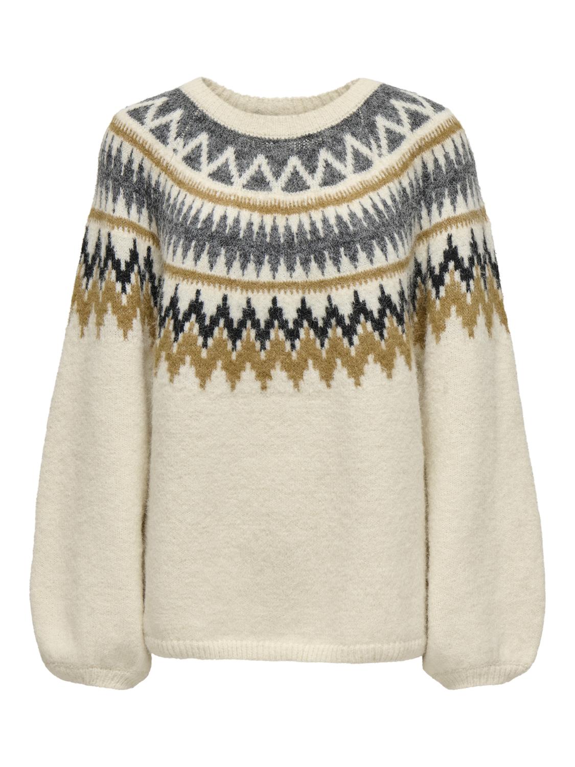 Onlreykja Ls O-Neck Knt Offwhite