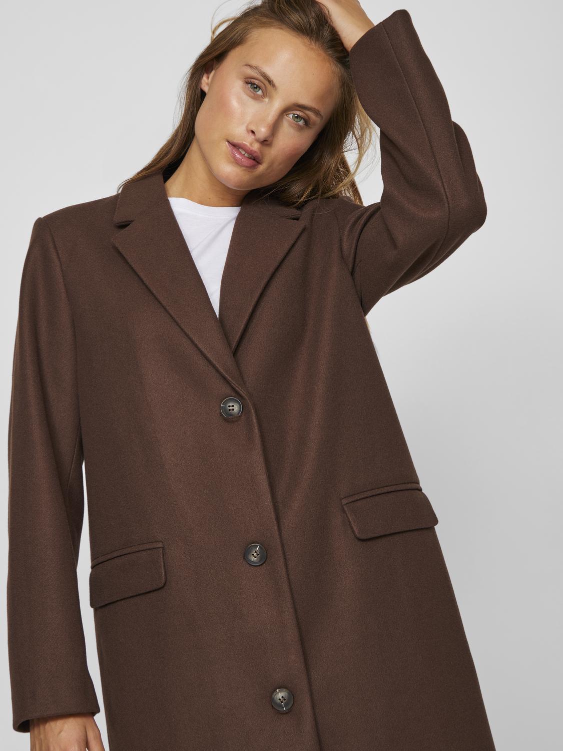 Visolo L/s Coat - Noos Mørkebrun