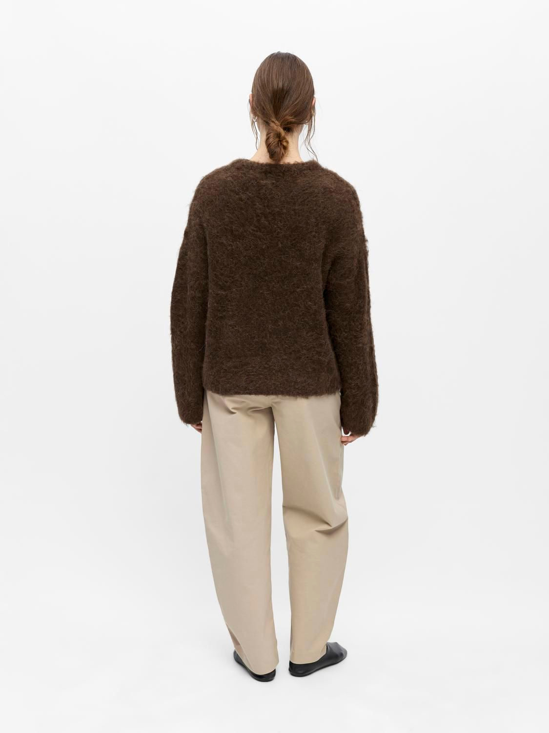 Objharry L/s Lo Knit Pullover Noos Brun