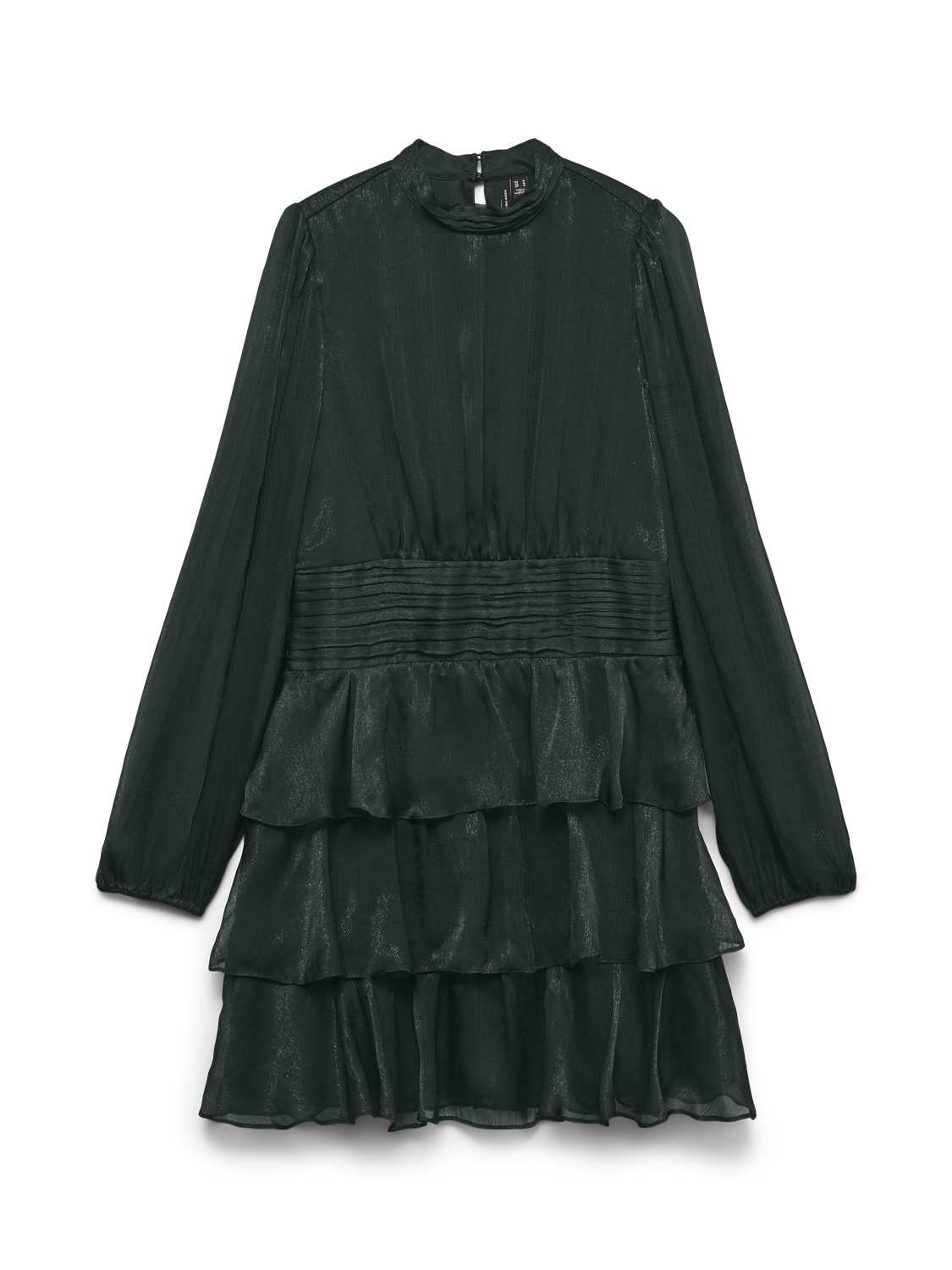 Vmlauren Ls Short Dress Wvn Exp Flaskegrønn