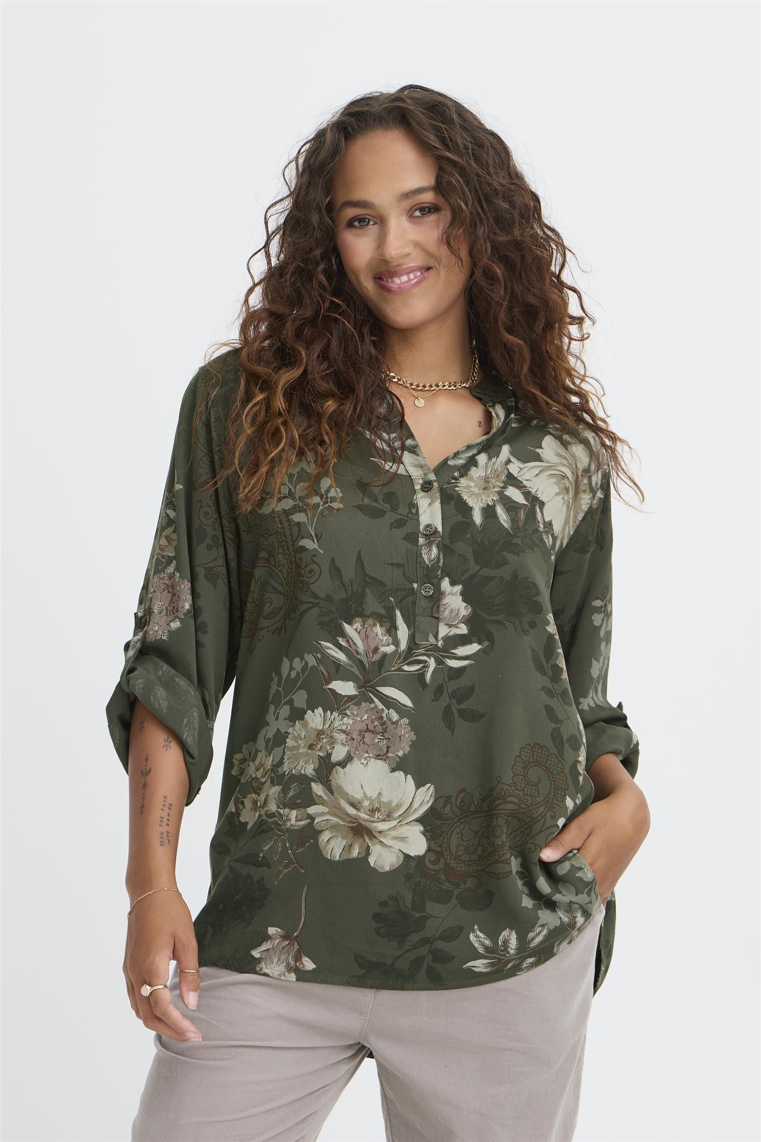 Sbwillow Blouse Dusty Olive