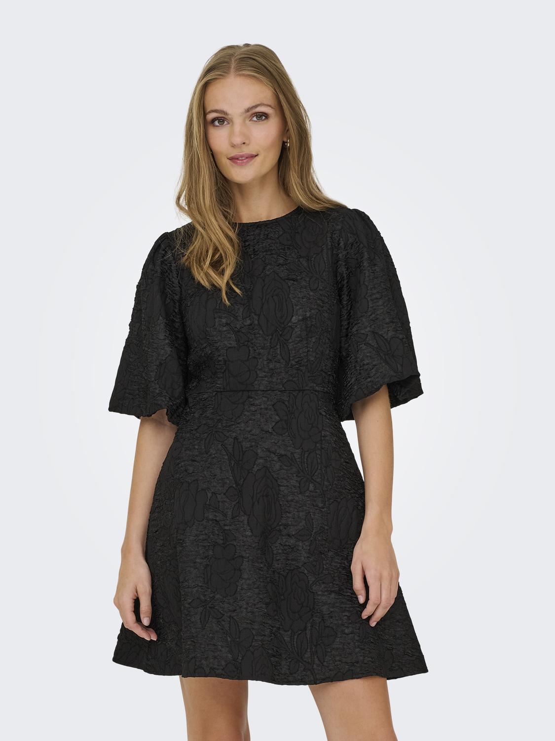 Jdydora S/s Bow Dress Wvn Svart
